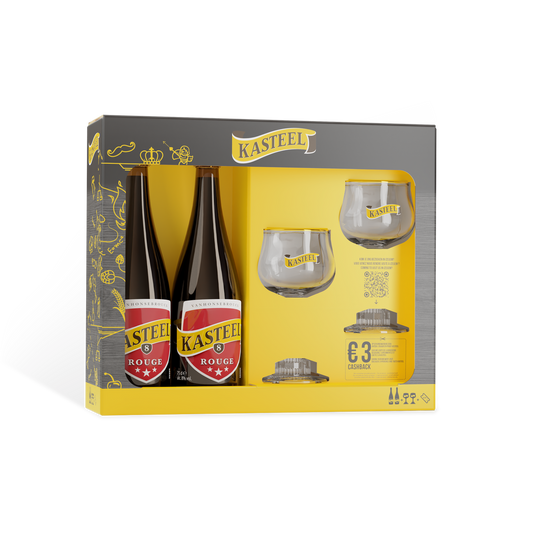 Kasteel Rouge Gift Pack 2 x 75cl & Glasses