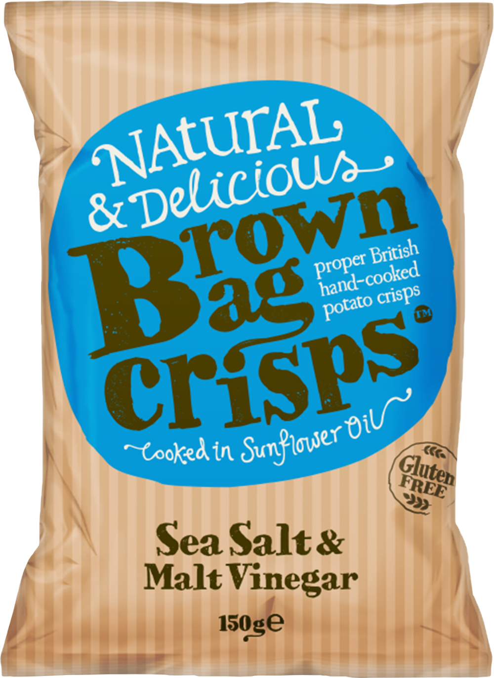 Brown Bag Crisps Sea Salt and Malt Vinegar 150g