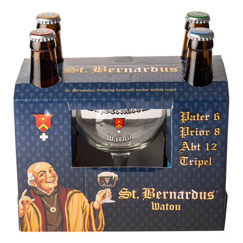 St Bernardus Gift Pack 4 x 33cl & Glass
